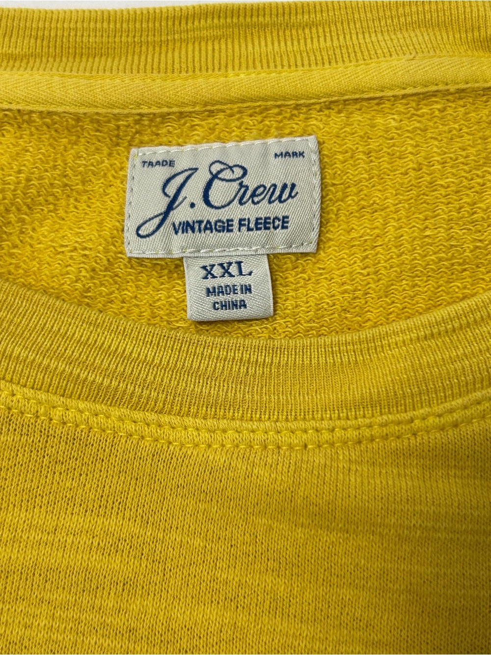 J. Crew Vintage Fleece Sunny Yellow Scoop Neck Sweatshirt XXL
